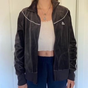 Adidas Vintage Velour Zip up!